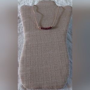 Handmade Wine Pearl And Natural Leather Necklace